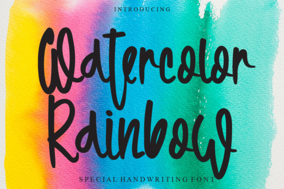 Watercolor Rainbow Font for Business